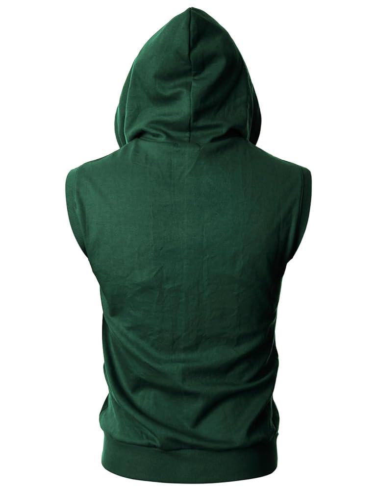 Green Sleevless Hoodie Green Sleevless Hoodie - Image 2
