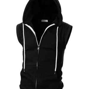 Black sleevless hoodie