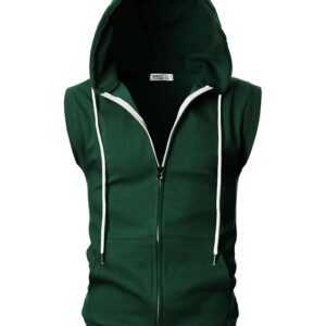 Green Sleevless Hoodie