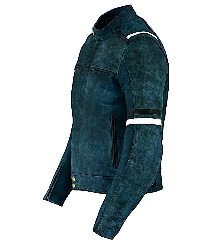 Blue Leather Jacket Blue Leather Jacket - Image 4