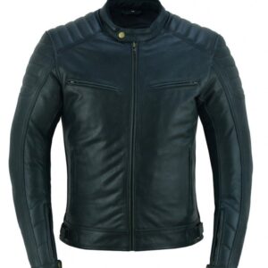 Deep Blue Leather Jacket