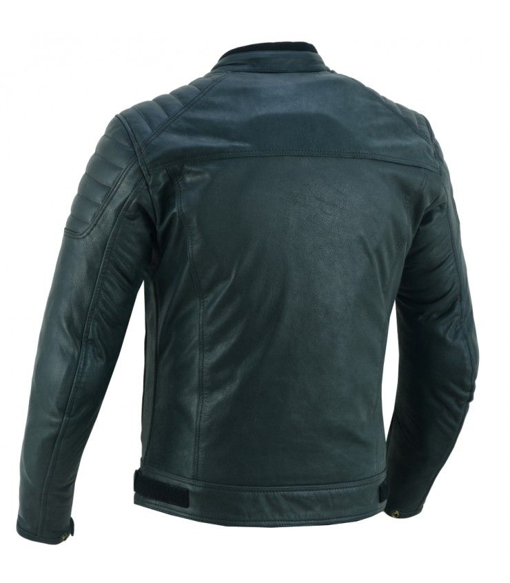 Brown Leather Jacket Deep Blue Leather Jacket - Image 2