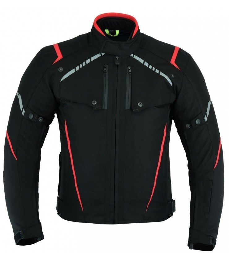 Motorbike Jacket Black with red combo Motorbike Jacket Black with red combo
